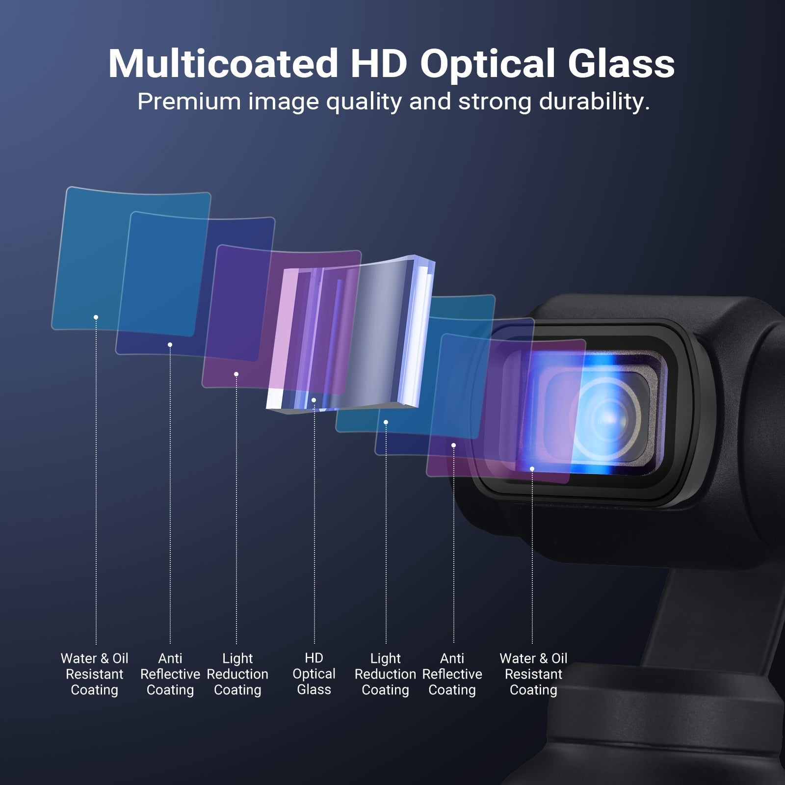 NEEWER FL-C56 1.2X Blue Anamorphic Lens For DJI Osmo Pocket 3 / Pocket 4 & Xtra Muse