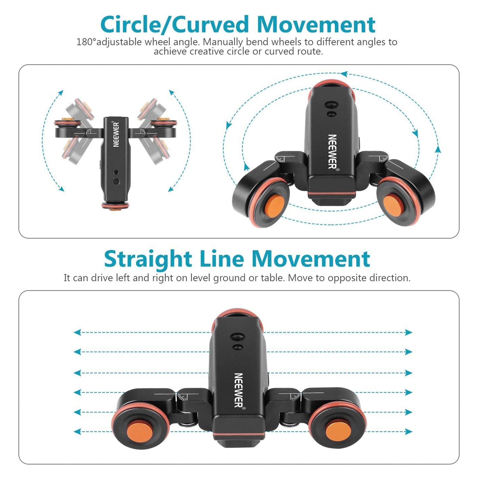 NEEWER DL100 3 Wheels Wireless Video Camera Dolly