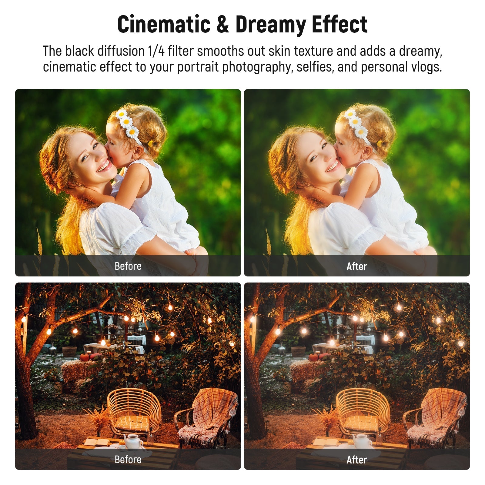 NEEWER Variable ND2-400 & Black Diffusion 1/4 Filter Set