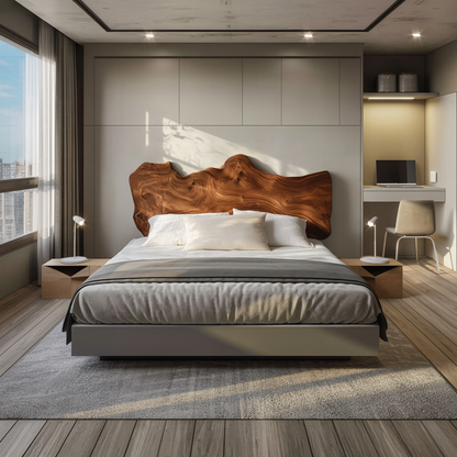 Rustic Organic Form Headboard For Bedroom Or Resting Area