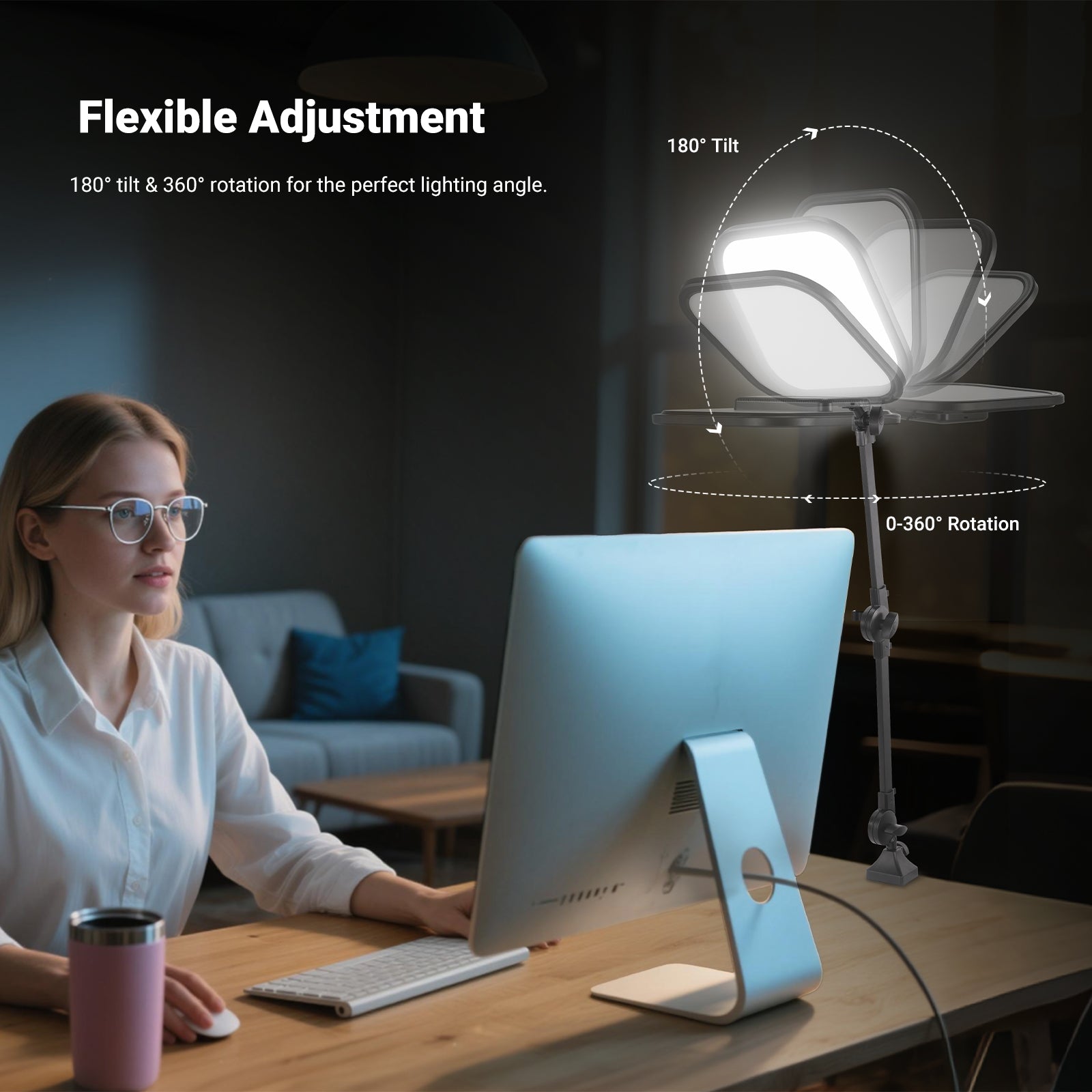NEEWER BASICS L220 10.8" Bi Color Panel Light with Desk Stand