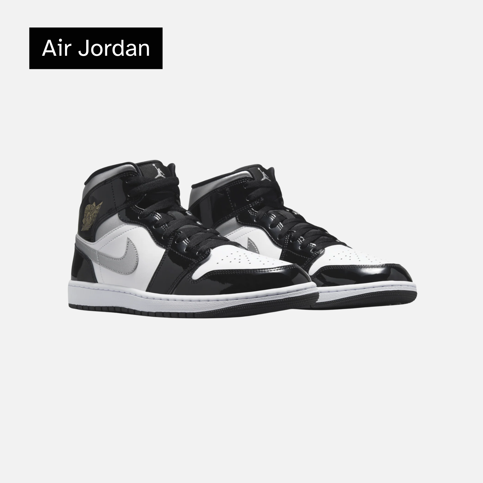 Air Jordan 1 Mid SE 'Black White Metallic Silver'