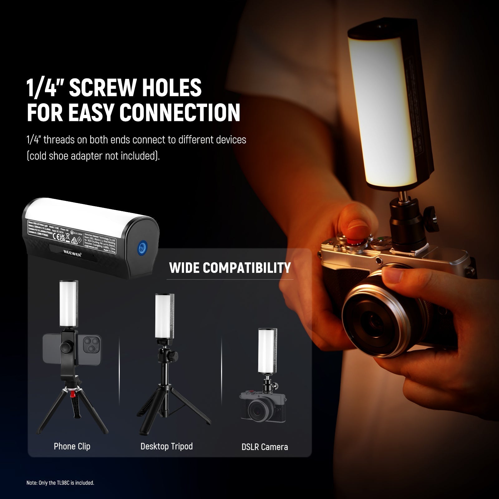 NEEWER TL98C Magnetic Handheld Light Wand with APP/DMX Control