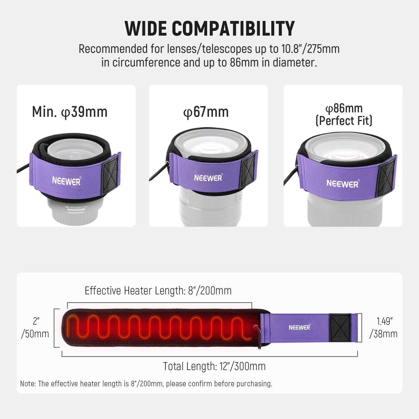 NEEWER HW-28B USB Lens Heater Warmer