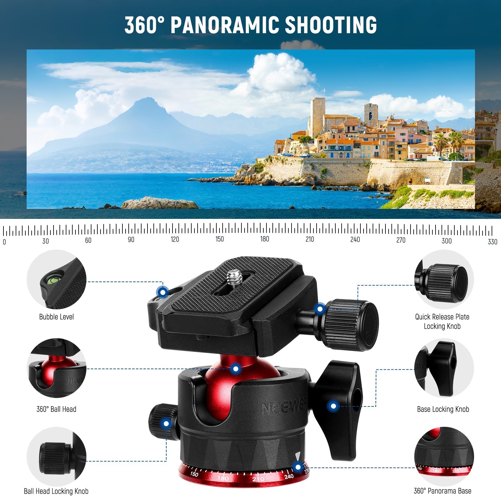 NEEWER BASICS TP17 Carbon Fiber Travel Tripod