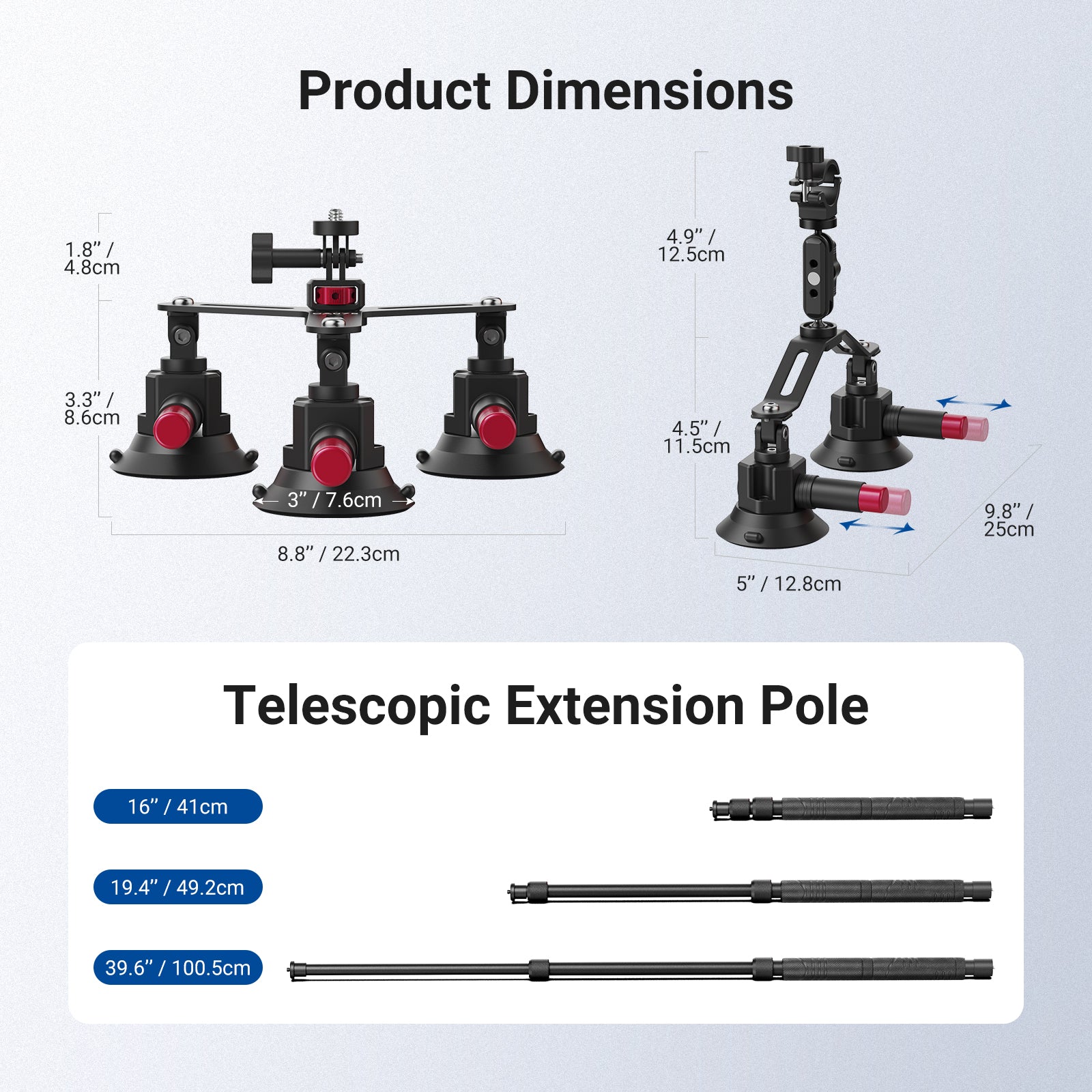 NEEWER CA075 5 in 1 Suction Car Mount Kit