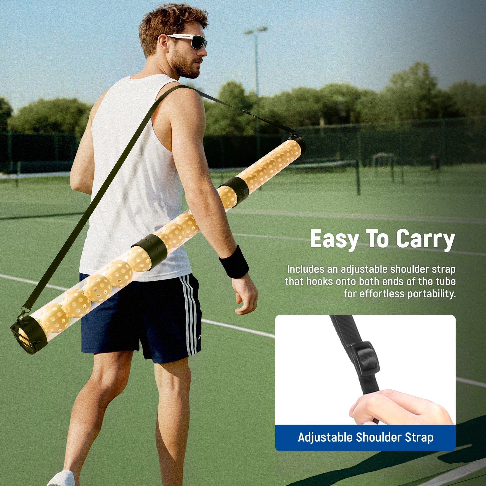 NEEWER PB01S Ball Retriever Tube Hopper for Tennis Balls & Pickleballs