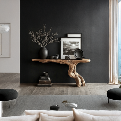 Rustic Console Table Driftwood Live Edge Natural Wood Gift