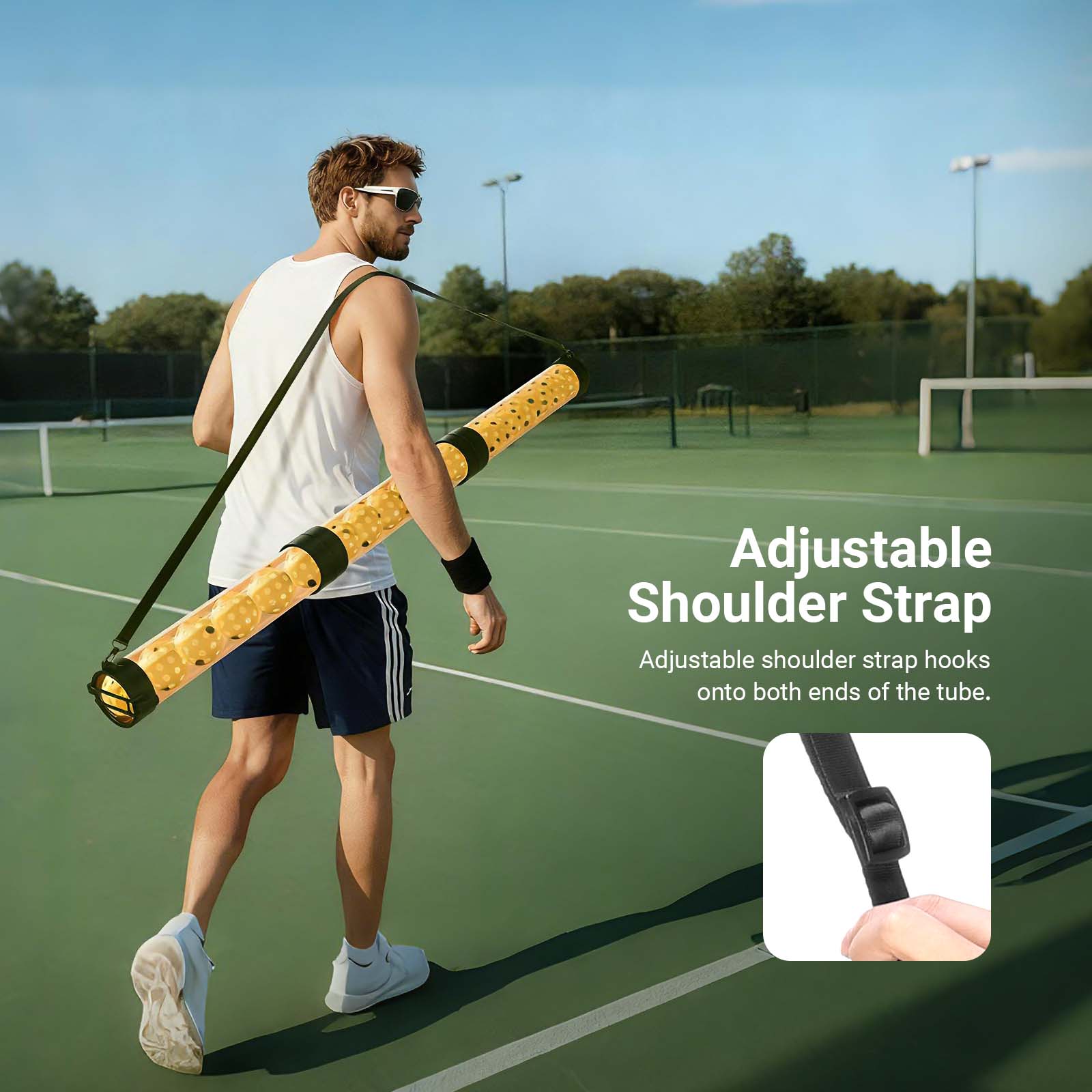 NEEWER TB02Z Ball Retriever Tube Hopper for Tennis Balls & Pickleballs