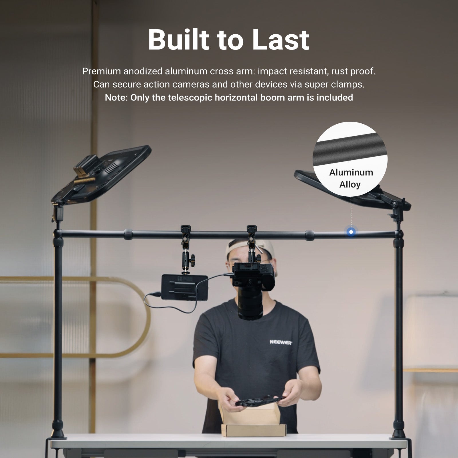 NEEWER NK009 2.8-4.9ft Horizontal Boom Arm Only for NK002 & NK003