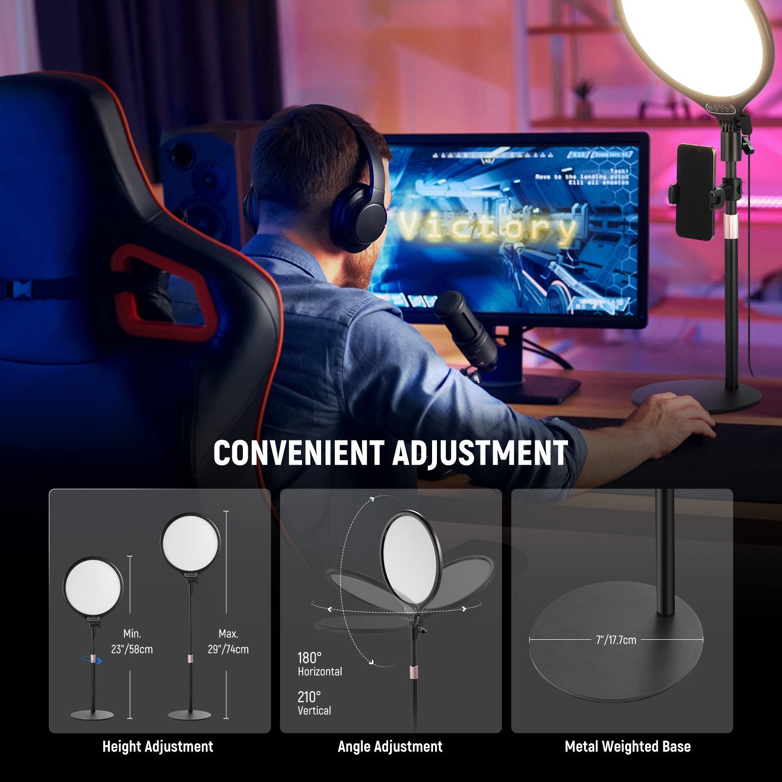 NEEWER BASICS R10 10.5" Desktop Ring Light