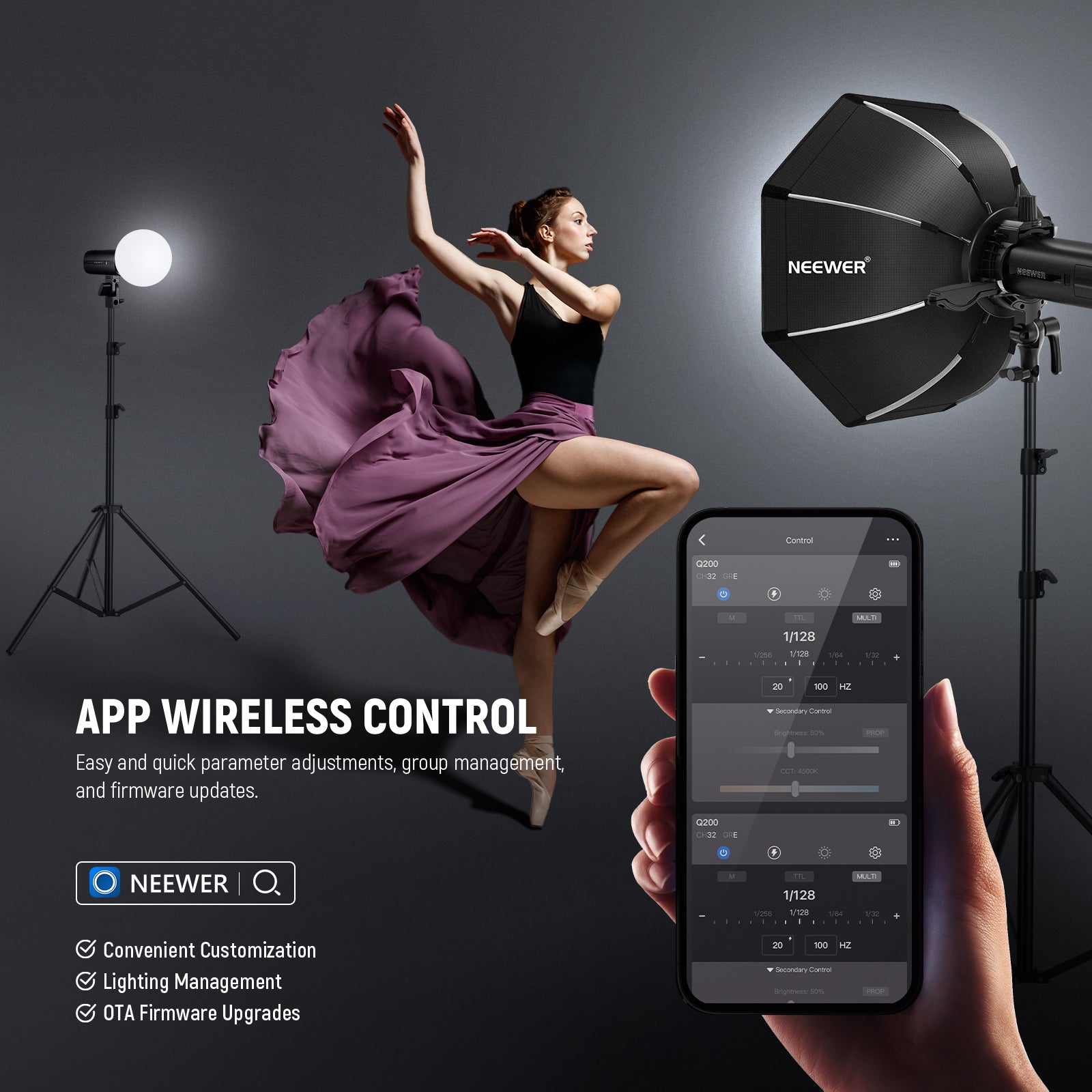 NEEWER Q200 200Ws 2.4G TTL Outdoor Flash with App Control