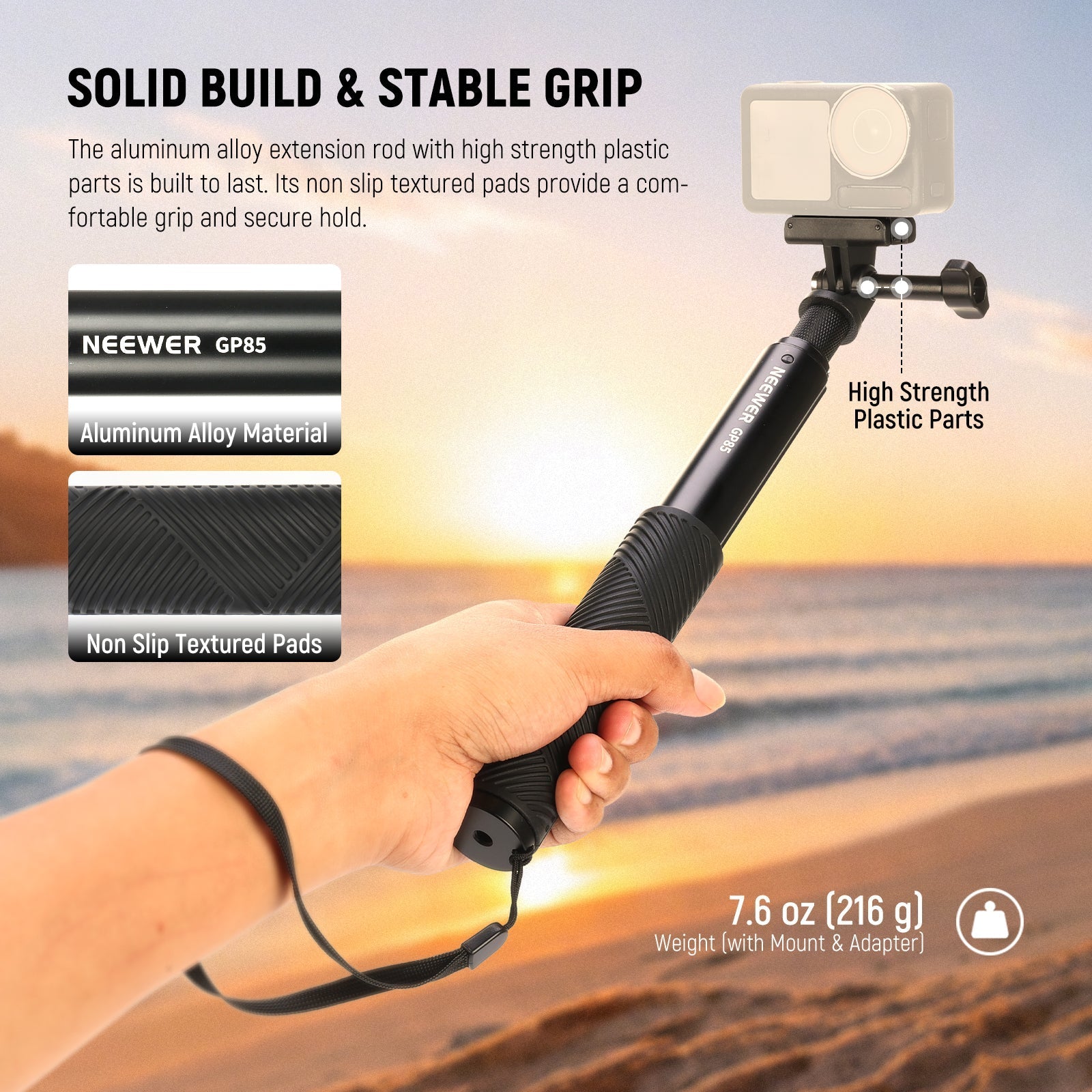NEEWER GP-84/GP-85/GP-86 Extension Rod Kit for Action Camera