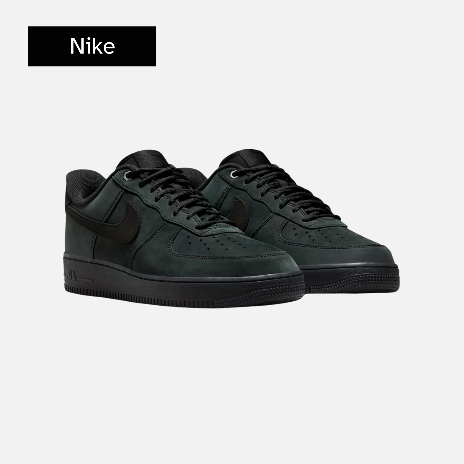 Nike Air Force 1 Low 'Triple Black Nubuck'