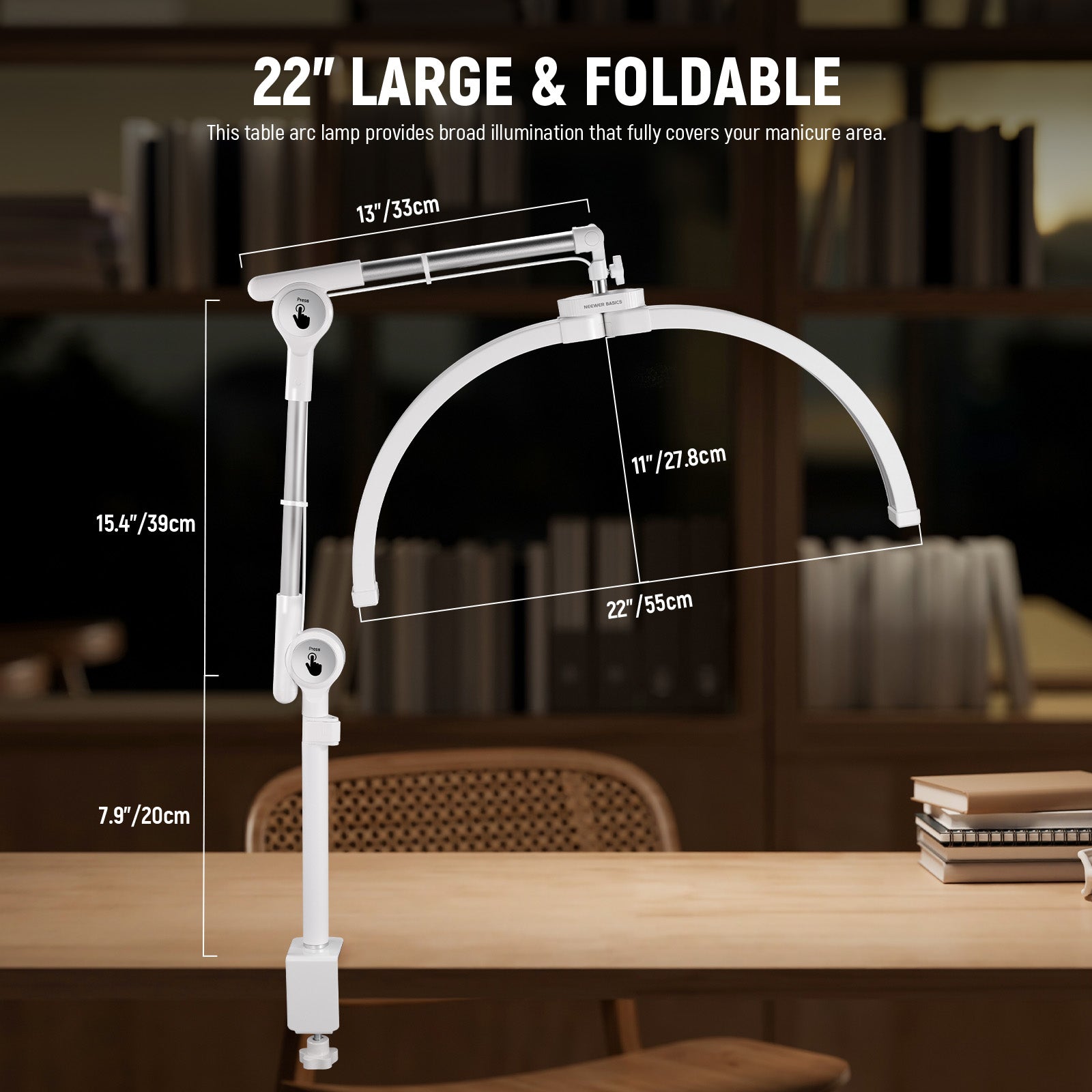 NEEWER BASICS HM03-D 30W 22" LED Folding Arc Lash Lamp