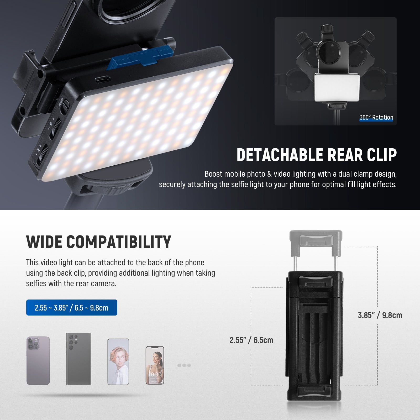 NEEWER BASICS BL120B Clip On LED Selfie Phone Light Kit