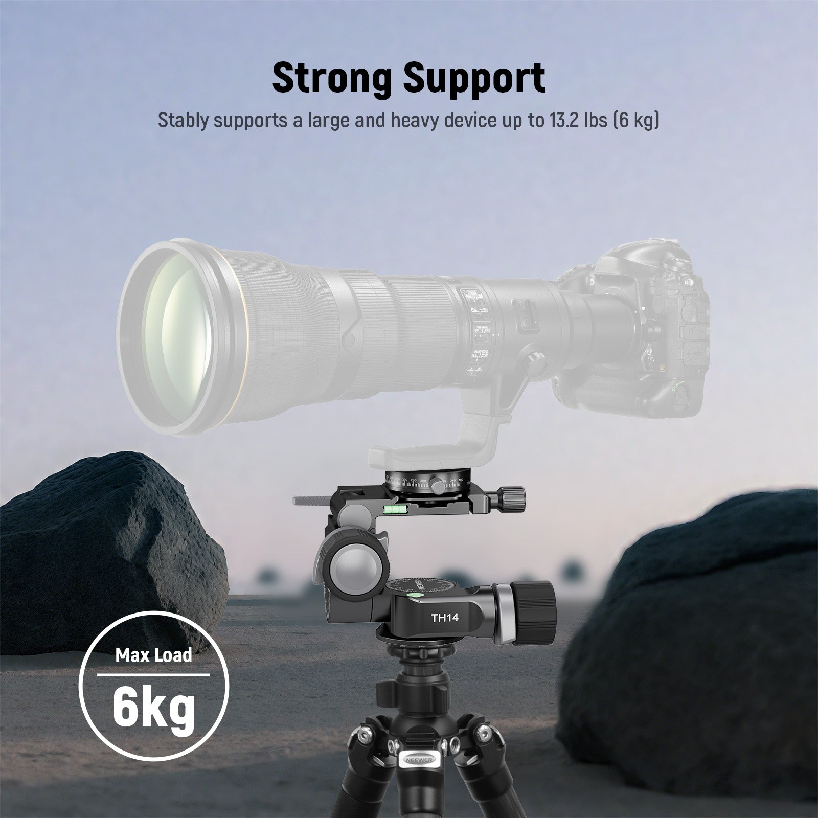 NEEWER TH14 2 Way Geared Tripod Head