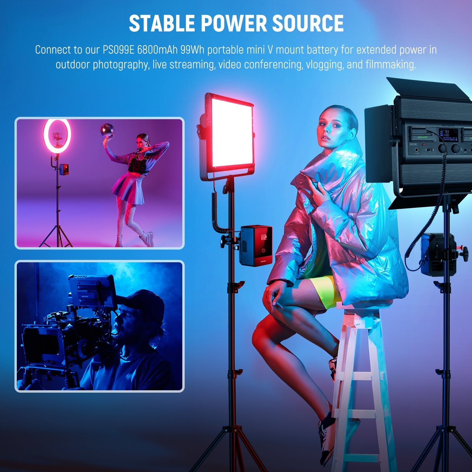 NEEWER VP-F550 NP-F550 to D Tap Dummy Battery
