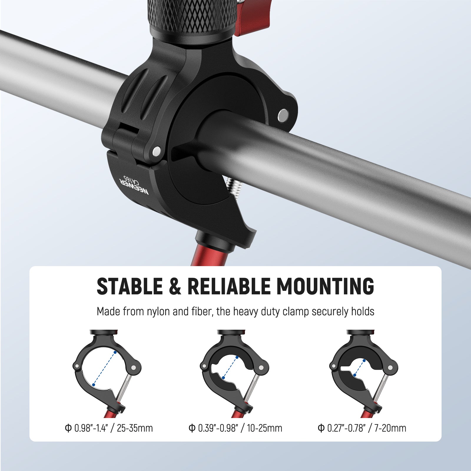 NEEWER CA165 Motorcycle Bike Handlebar Mount For Action Cameras