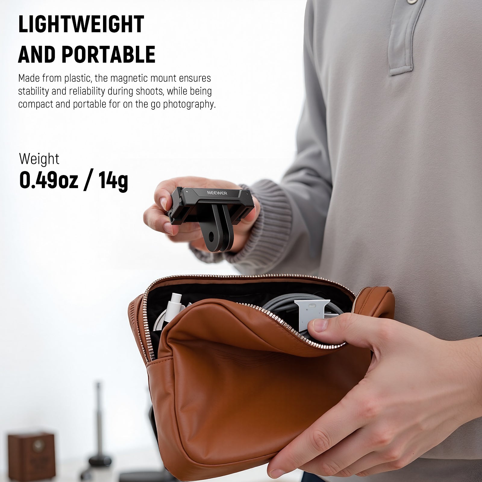NEEWER GP-73 Magnetic Mount Adapter For DJI Osmo Action 5 Pro 4 3