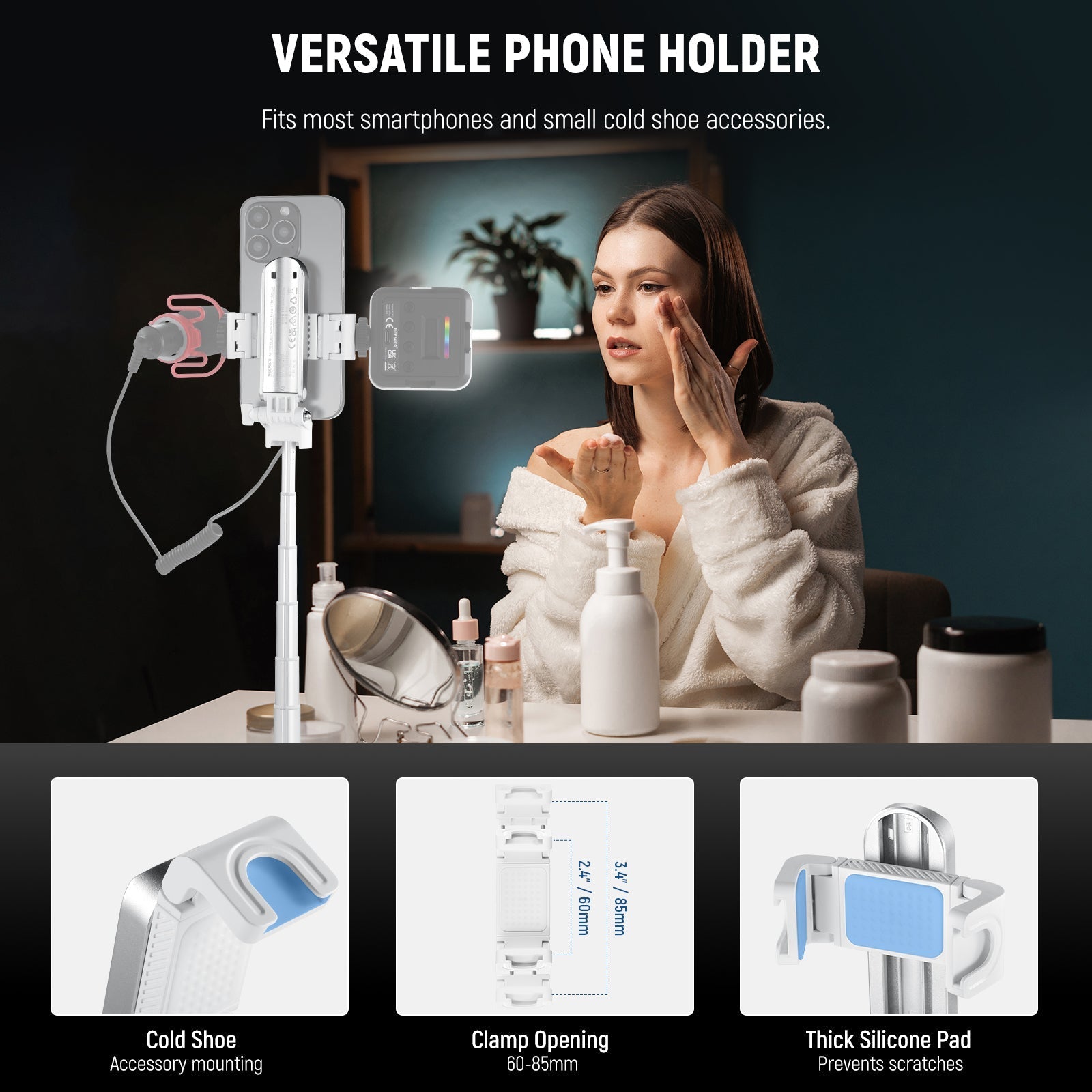 NEEWER P15 Foldable Selfie Stick Tripod with Bluetooth Remote Shutter