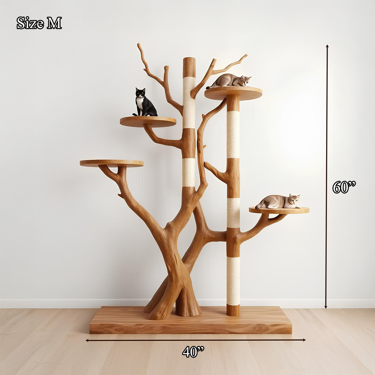 Rustic Tree Cat Tower Modern Living Room