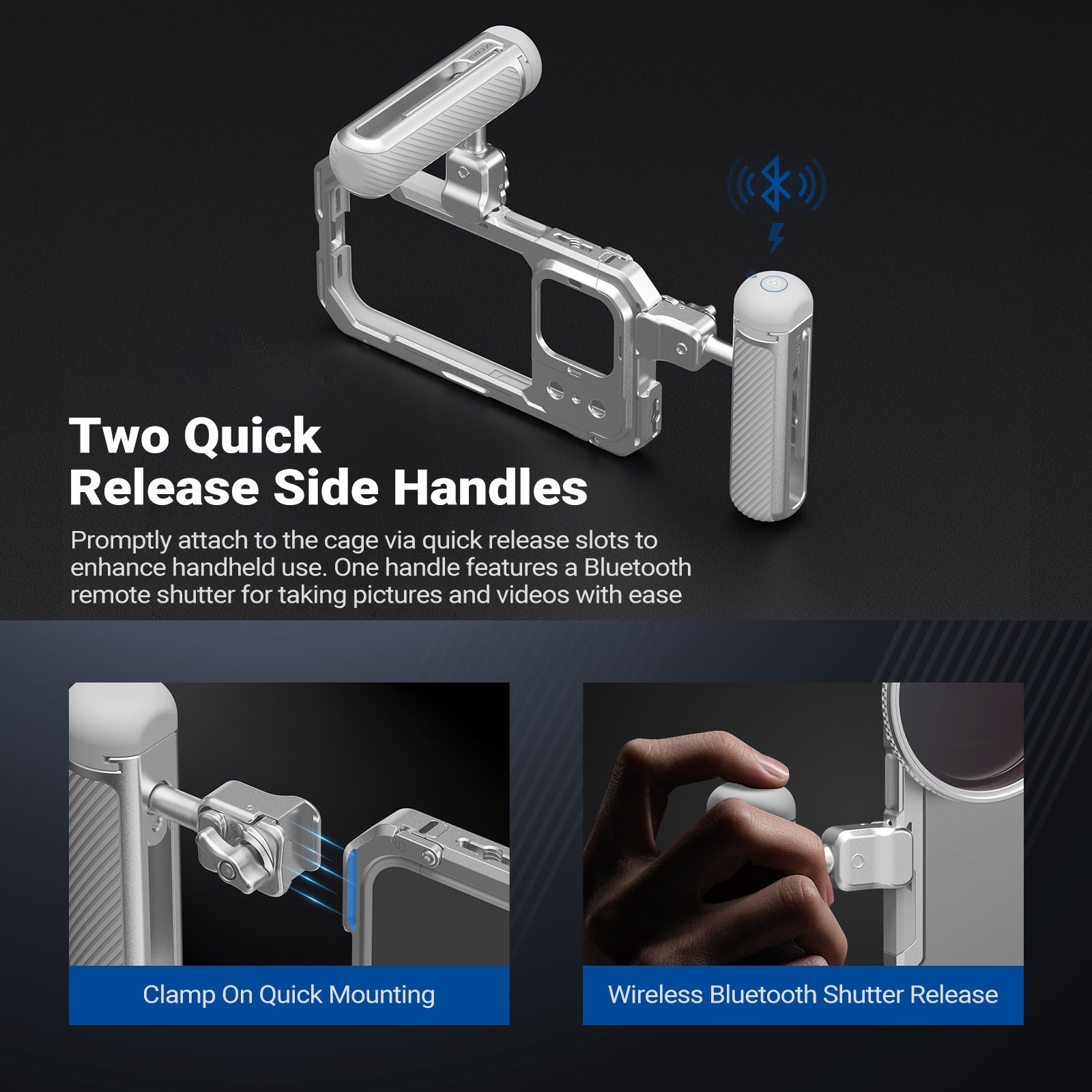 NEEWER PA143/PA144 Phone Cage Handles Kit Compatible with iPhone 17 Pro/Pro Max