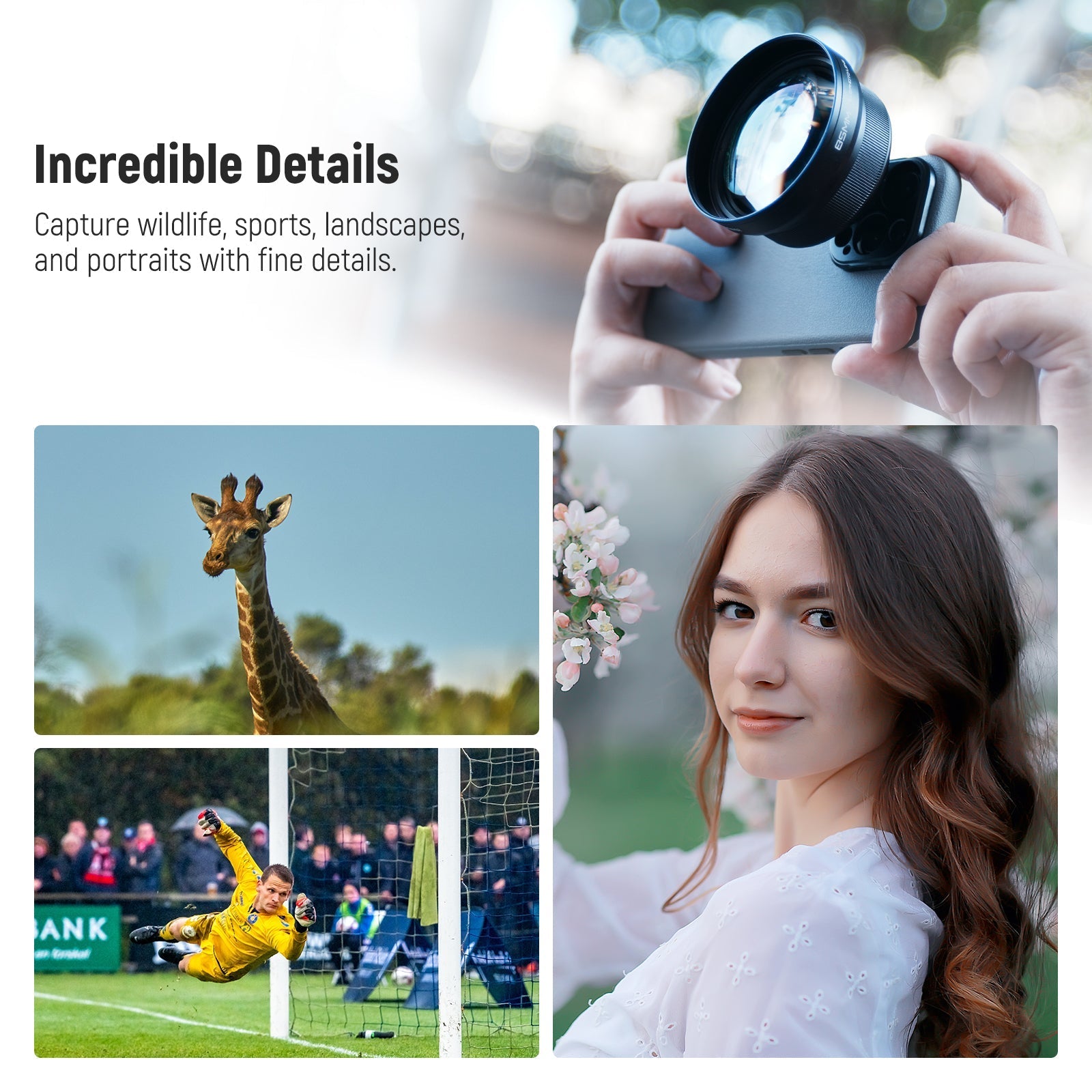 NEEWER LS-59 85mm HD Telephoto Lens with 17mm Lens Thread
