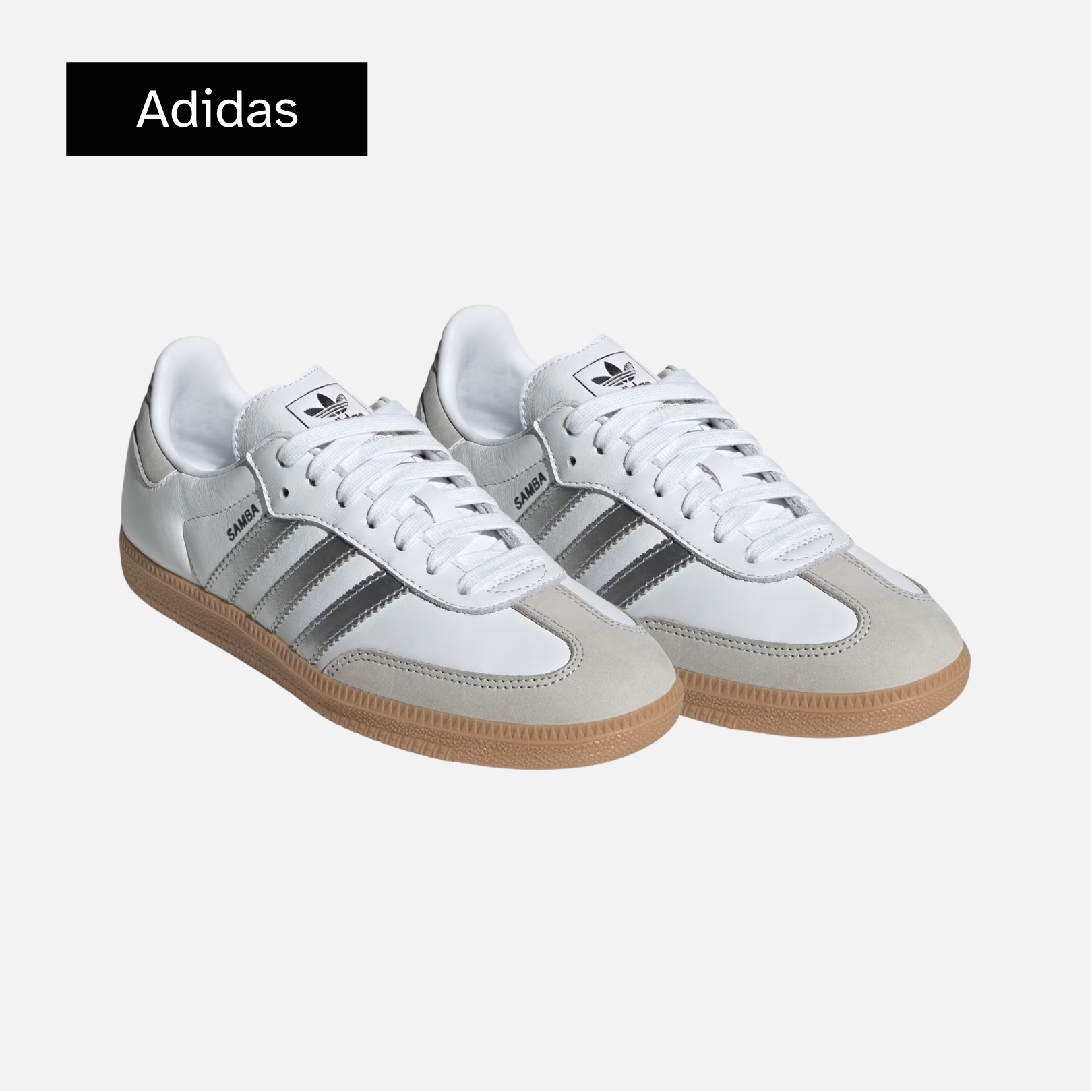 adidas Samba OG Wmns 'White Silver Metallic Grey'