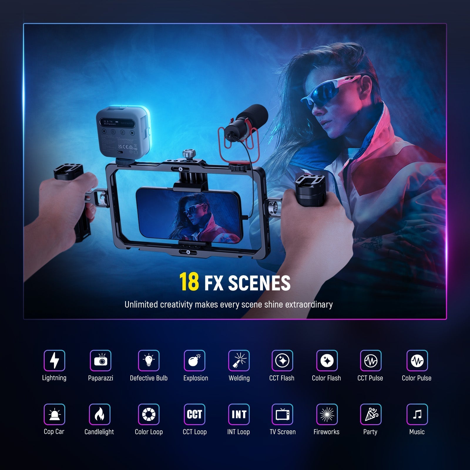 NEEWER BASICS BL60C Magnetic RGB Video Light