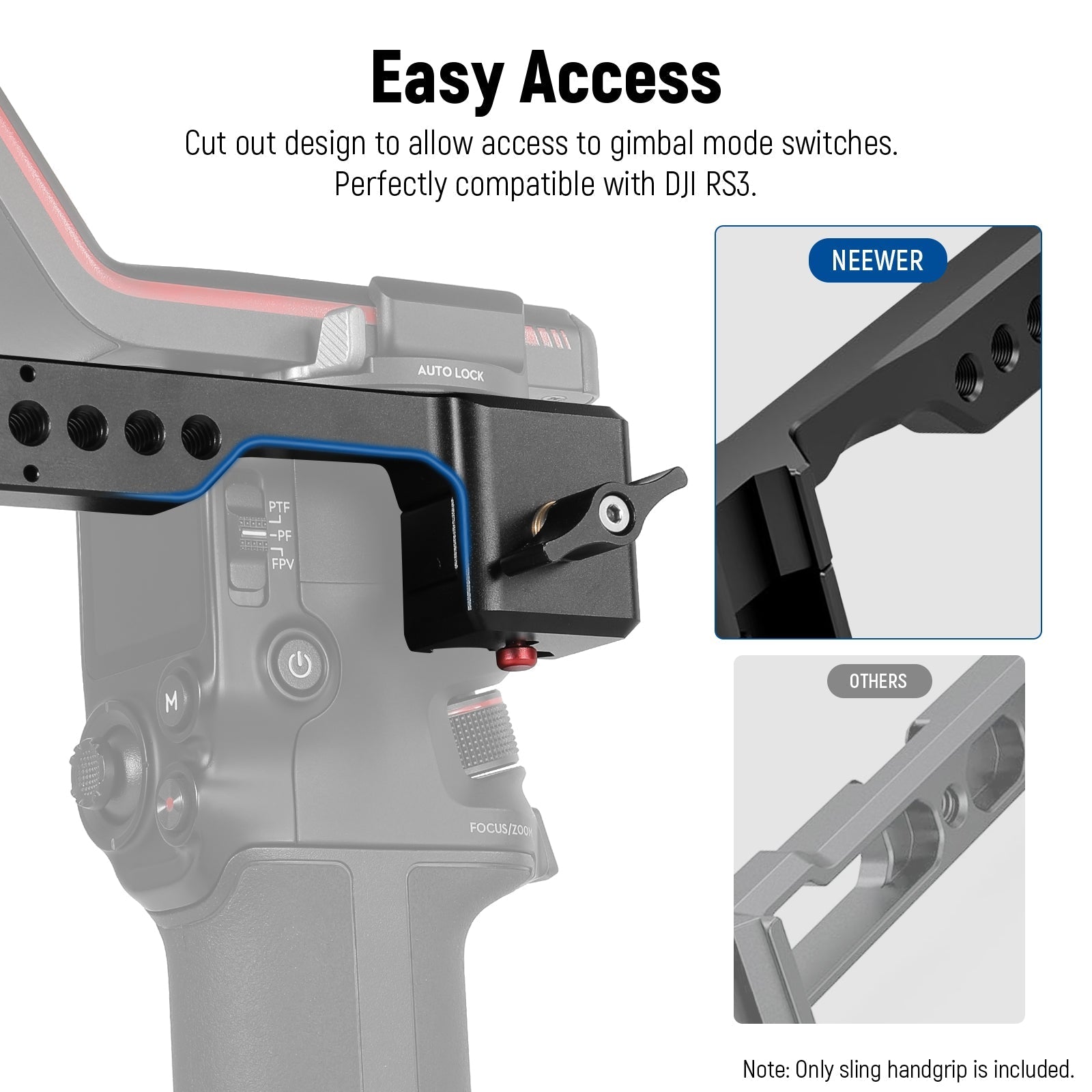 NEEWER ST49 Gimbal Sling Handgrip for DJI Ronin RS4 RS3 Mini RS 3 Pro RS 2 RSC 2