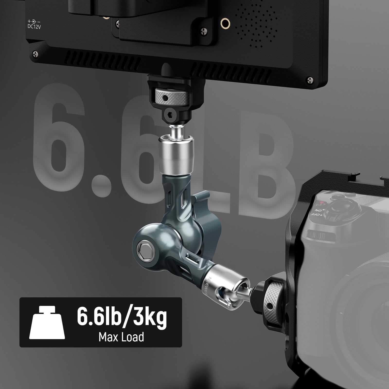 NEEWER UA082 7" Articulating Magic Arm with 1/4" 3/8" Anti Twist Screws