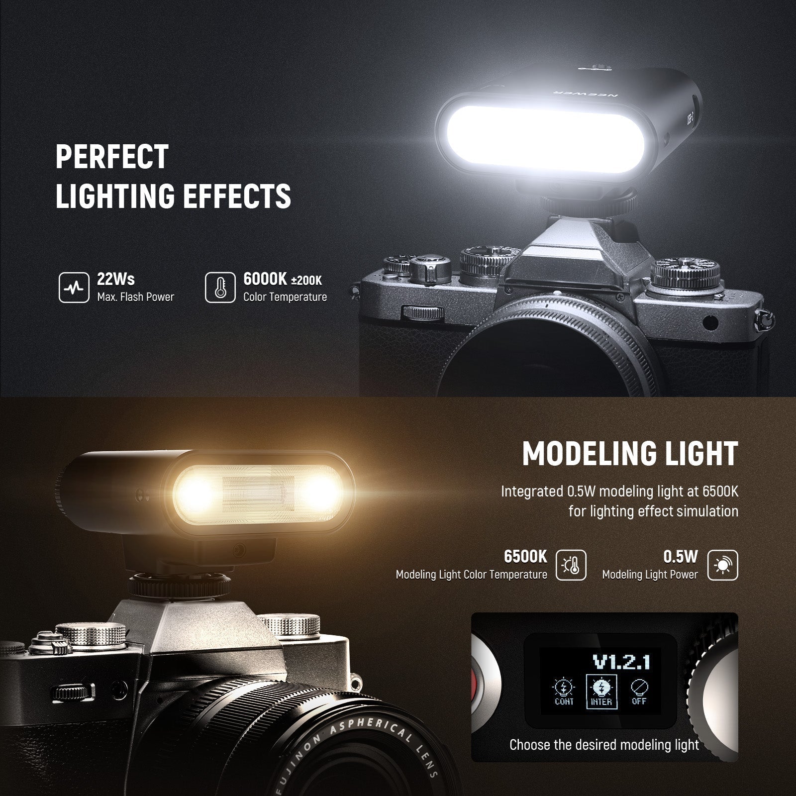 NEEWER Z160 Camera Flash with Auto & Manual Modes & Built in Lithium Battery