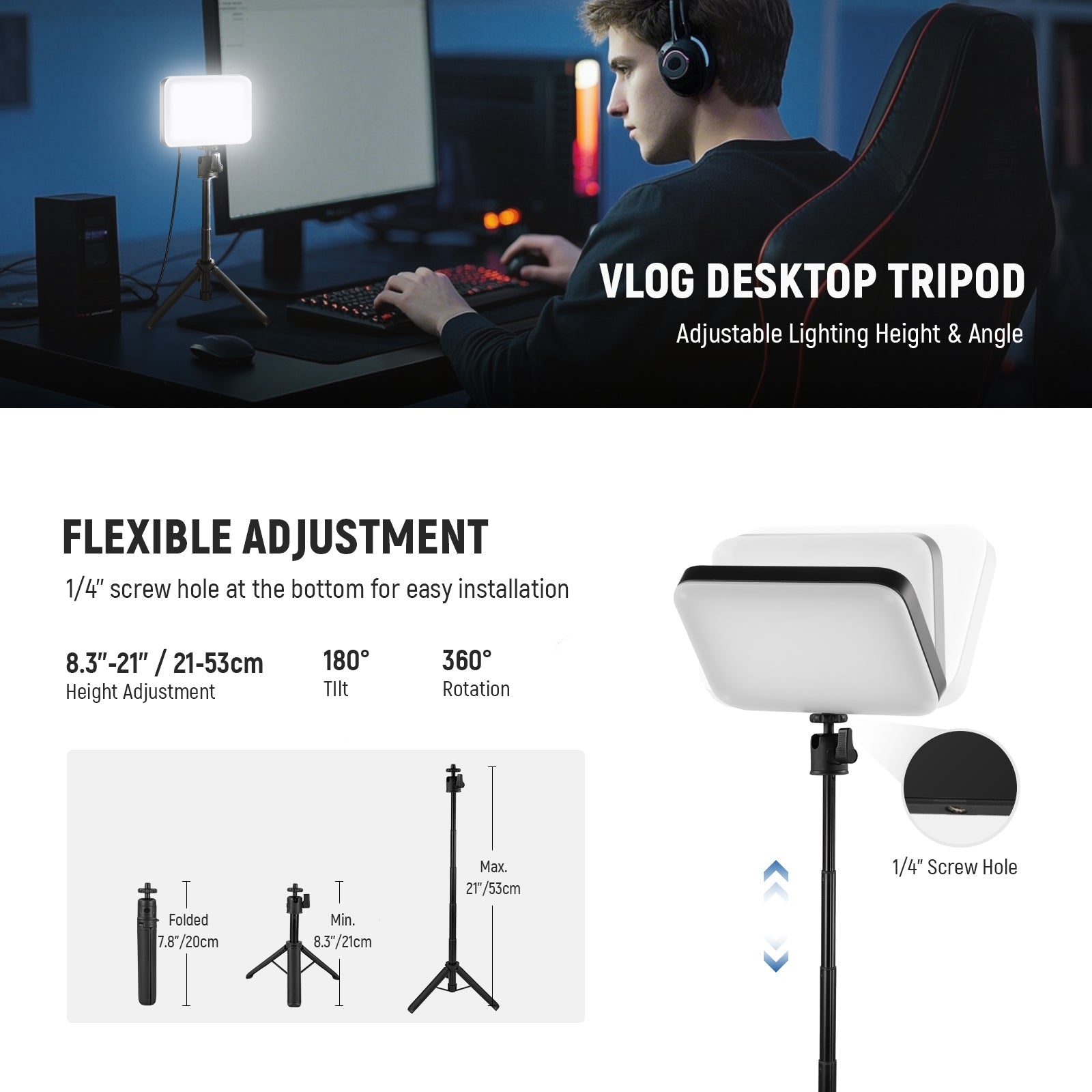 NEEWER BASICS BP66 LED Video Panel Desk Light