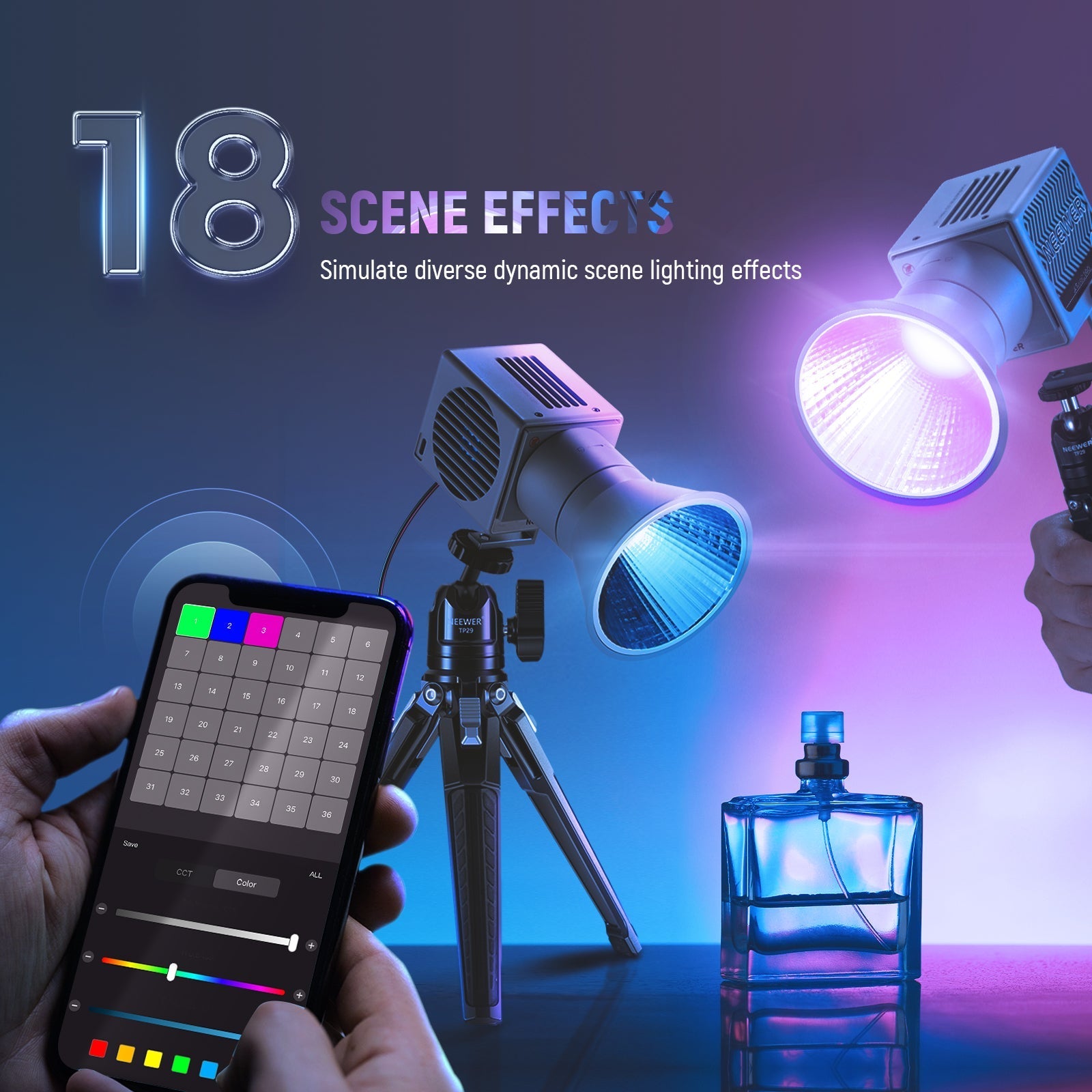 NEEWER HS60C Pro 60W Portable RGB LED Video Light