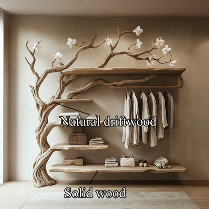 Rustic Tree Coat Rack Wall Mounted Handcrafted