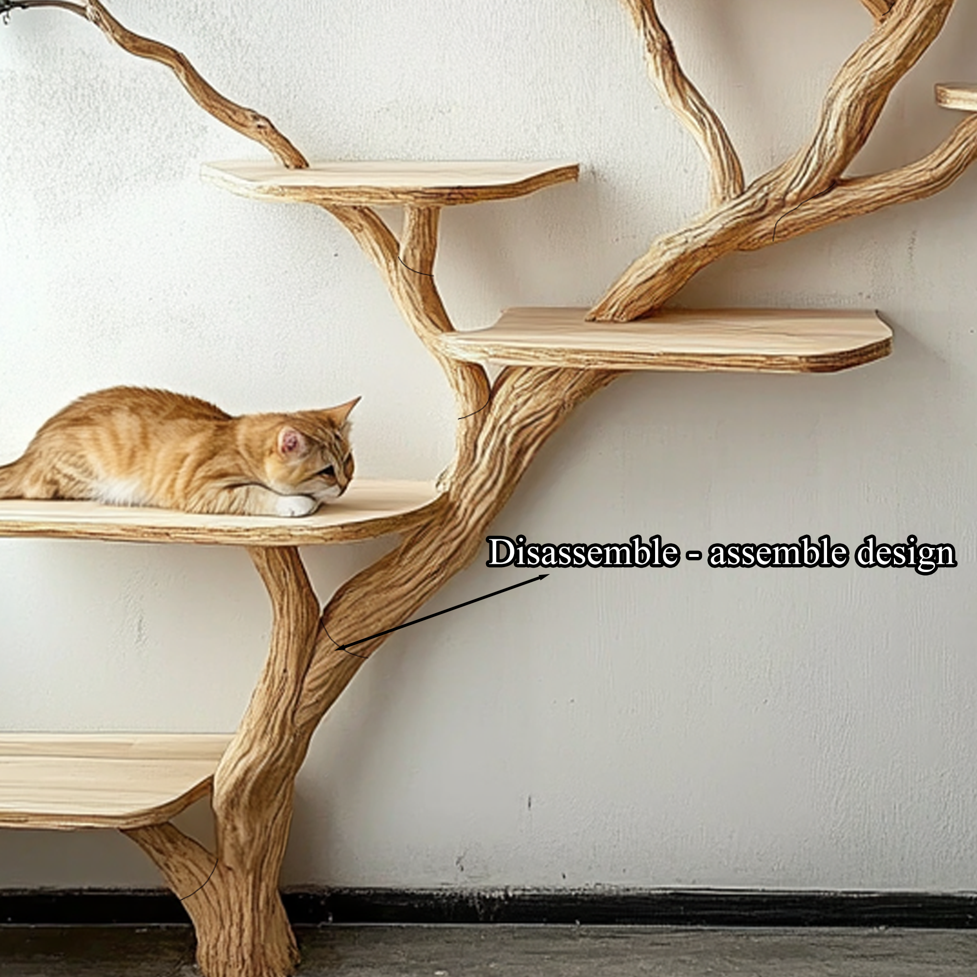 Wood Cat Tree Cat Tower House Stylish Gift For Cat