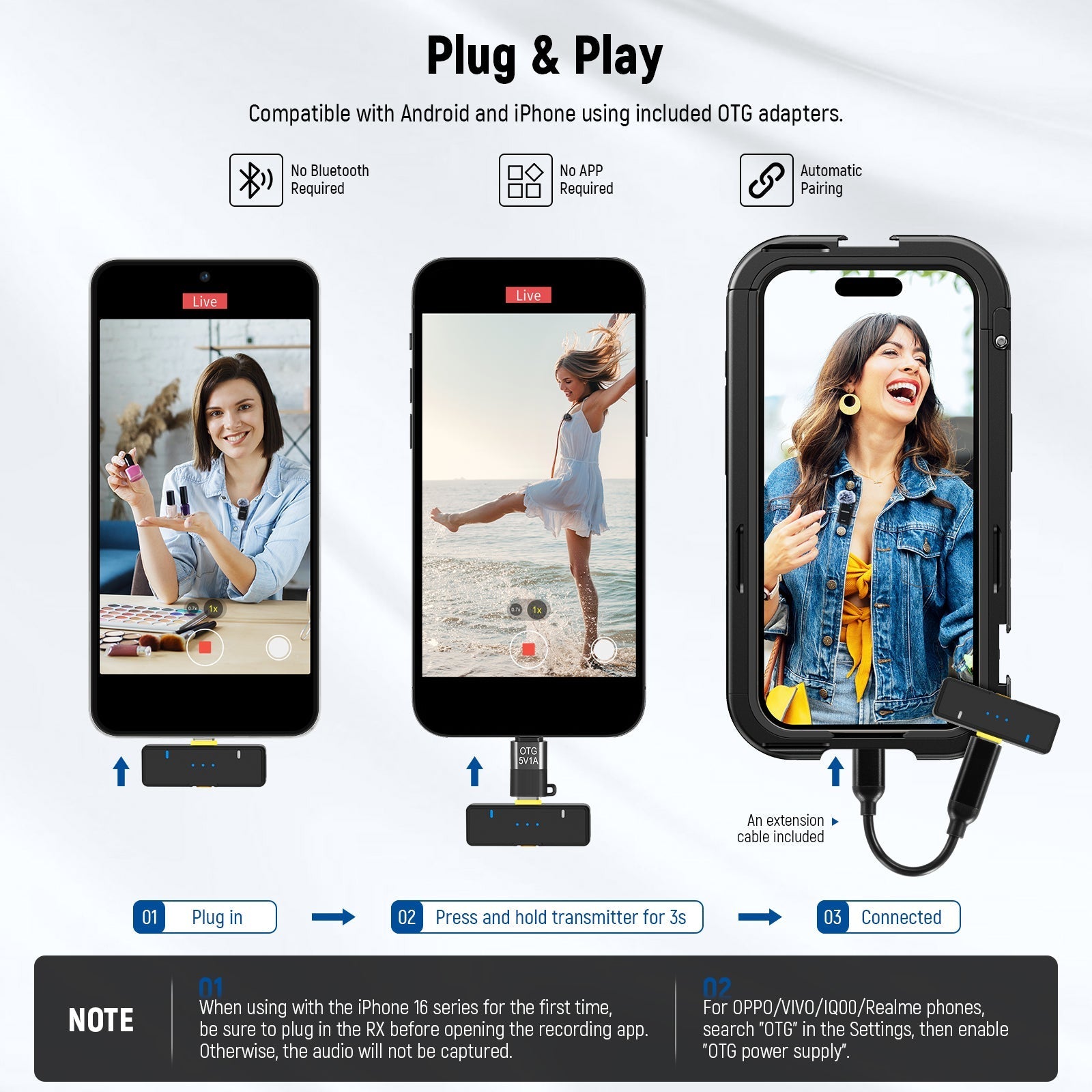 NEEWER KM15 USB C Wireless Microphone System