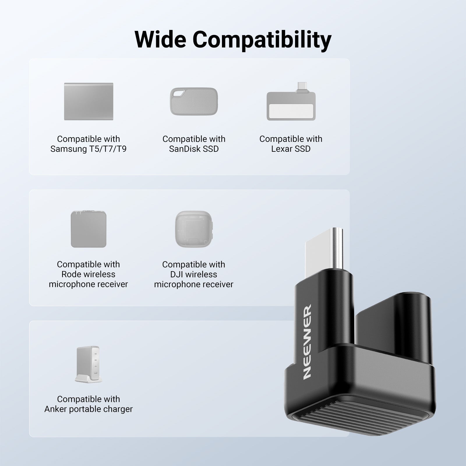 NEEWER PS017 180° U Shaped USB Type C OTG Adapter