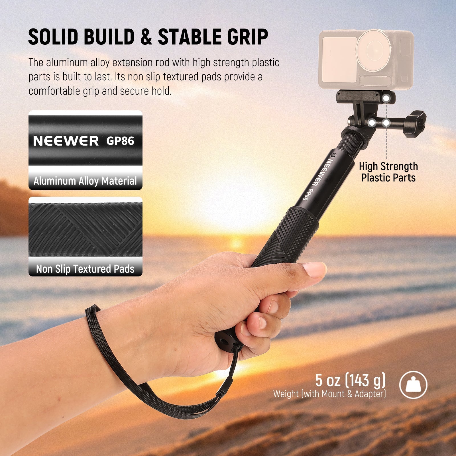 NEEWER GP-84/GP-85/GP-86 Extension Rod Kit for Action Camera