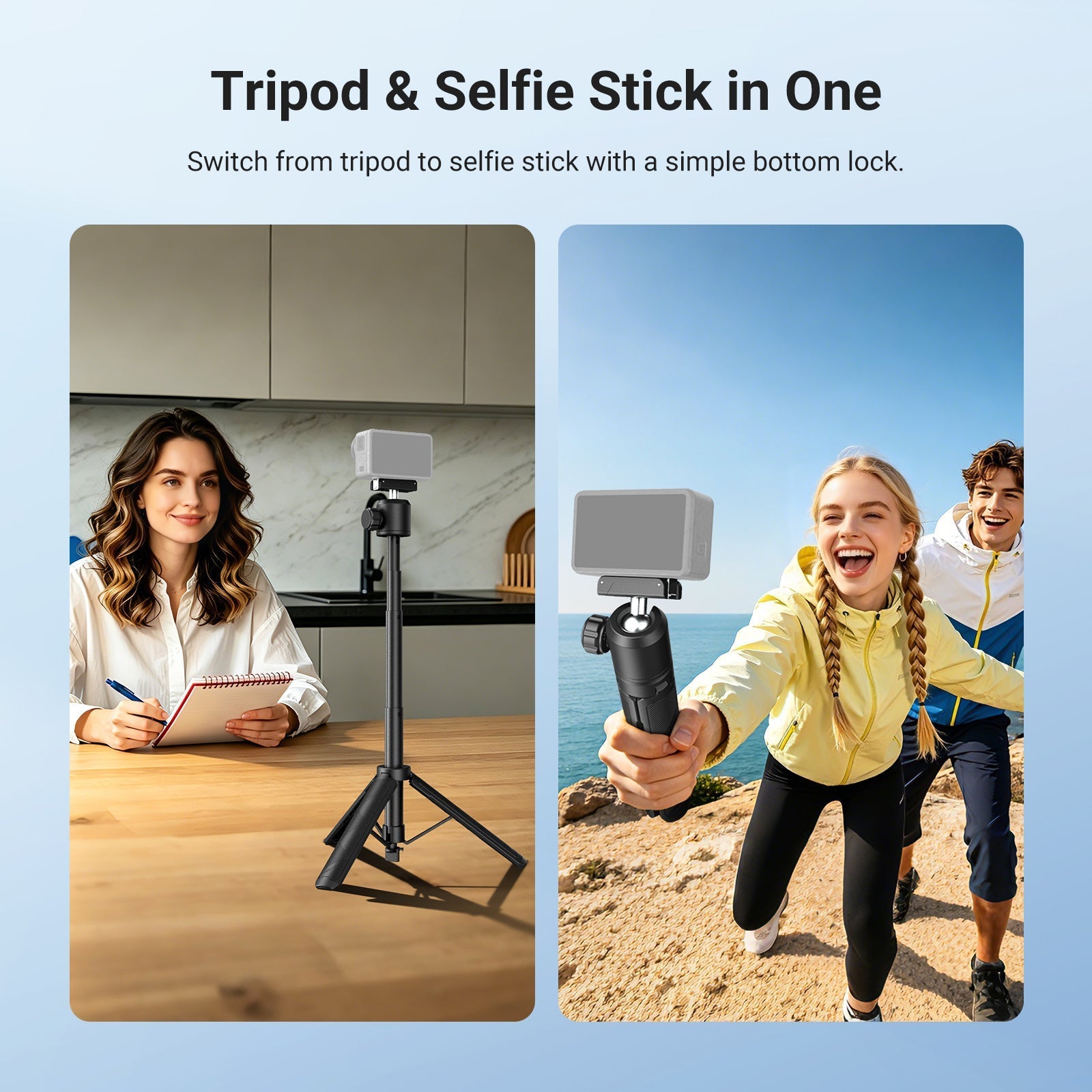 NEEWER BASICS TP57 Selfie Stick Tripod for DJI Osmo Action 6/360/Nano