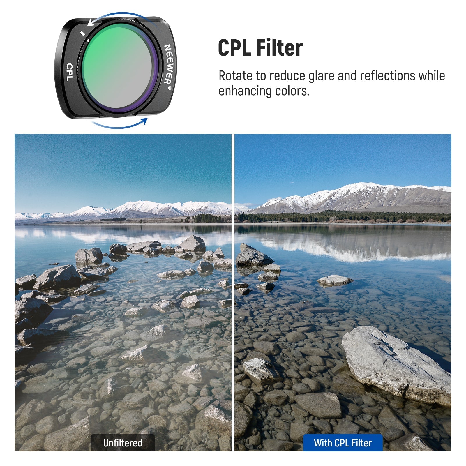NEEWER FL-B08 ND Filter Set with 0.75x Wide Angle Lens for Pocket 3 / Pocket 4 & Xtra Muse