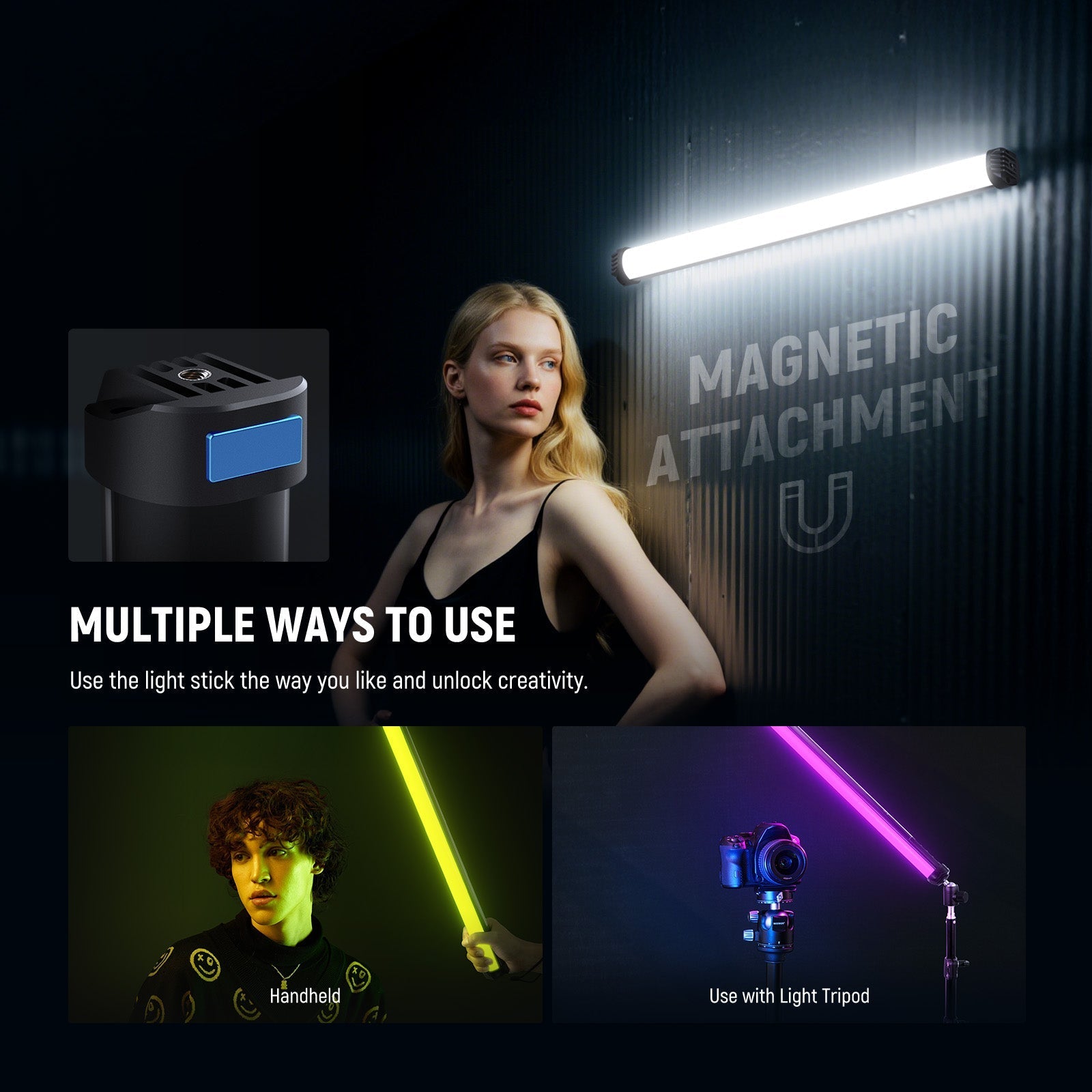 NEEWER BASICS SL50 21" Magnetic Handheld RGB Light Wand