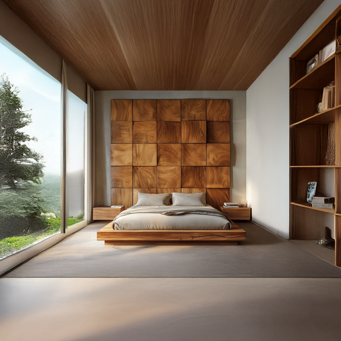 Wood Headboard Panels Solid Wood Wall Decor Bed Room