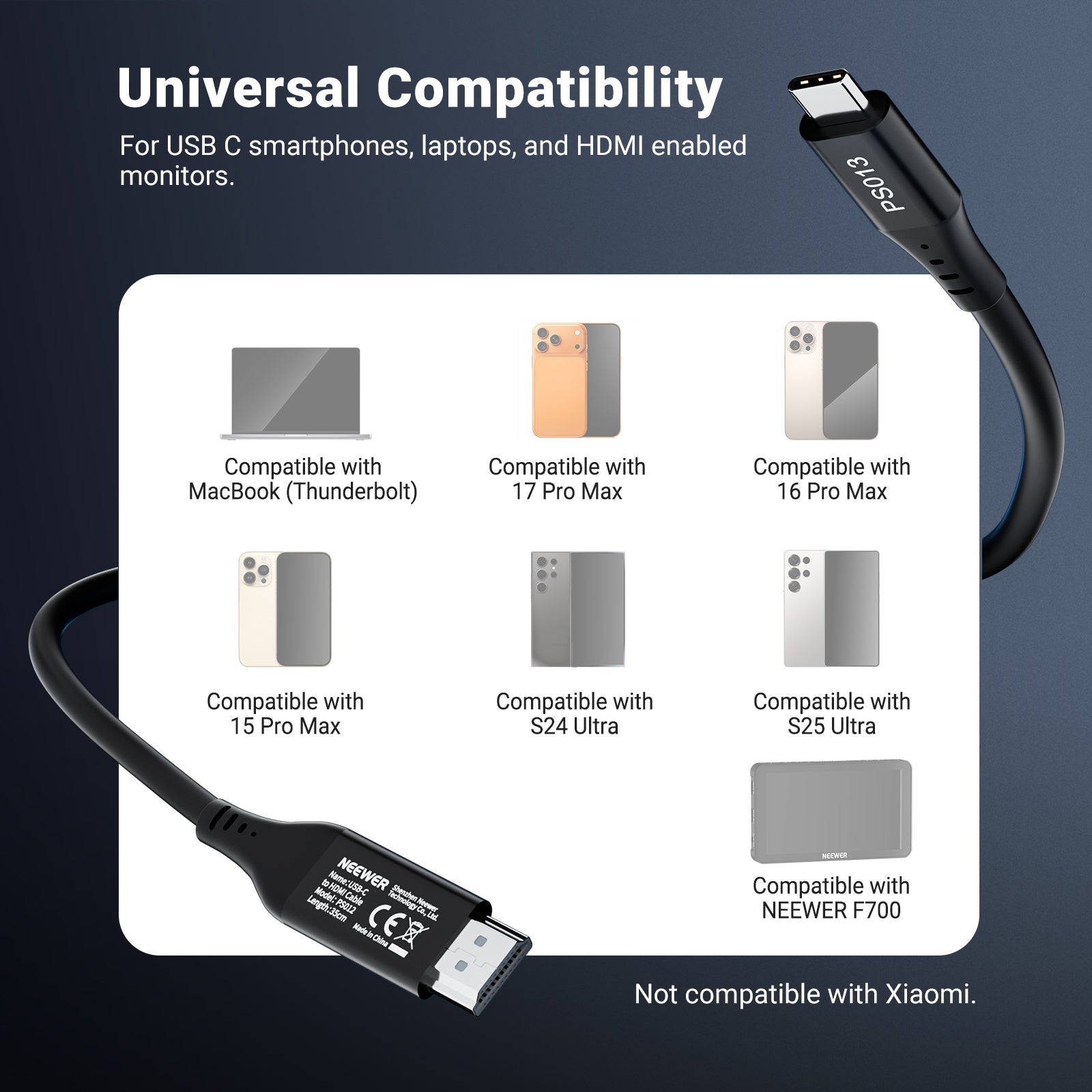 NEEWER PS012/PS013 USB C to HDMI Cable