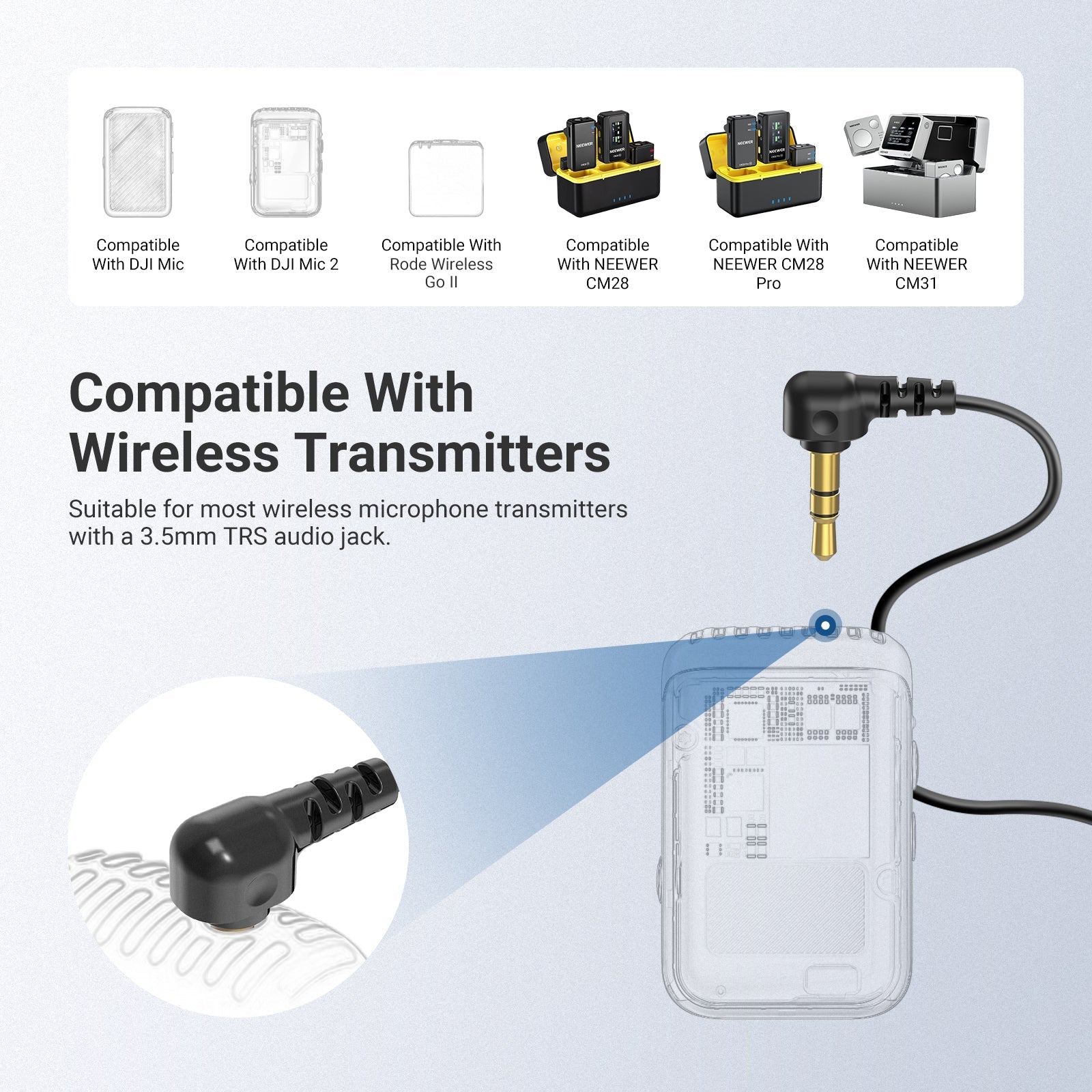 NEEWER LM10 2 Pack 3.5mm TRS ø9.7mm Lavalier Microphone