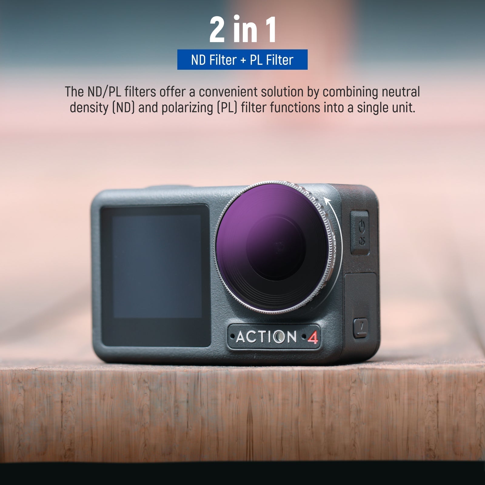 NEEWER FL-A14 4-Pack ND/PL Filter Set for DJI Osmo Action 4
