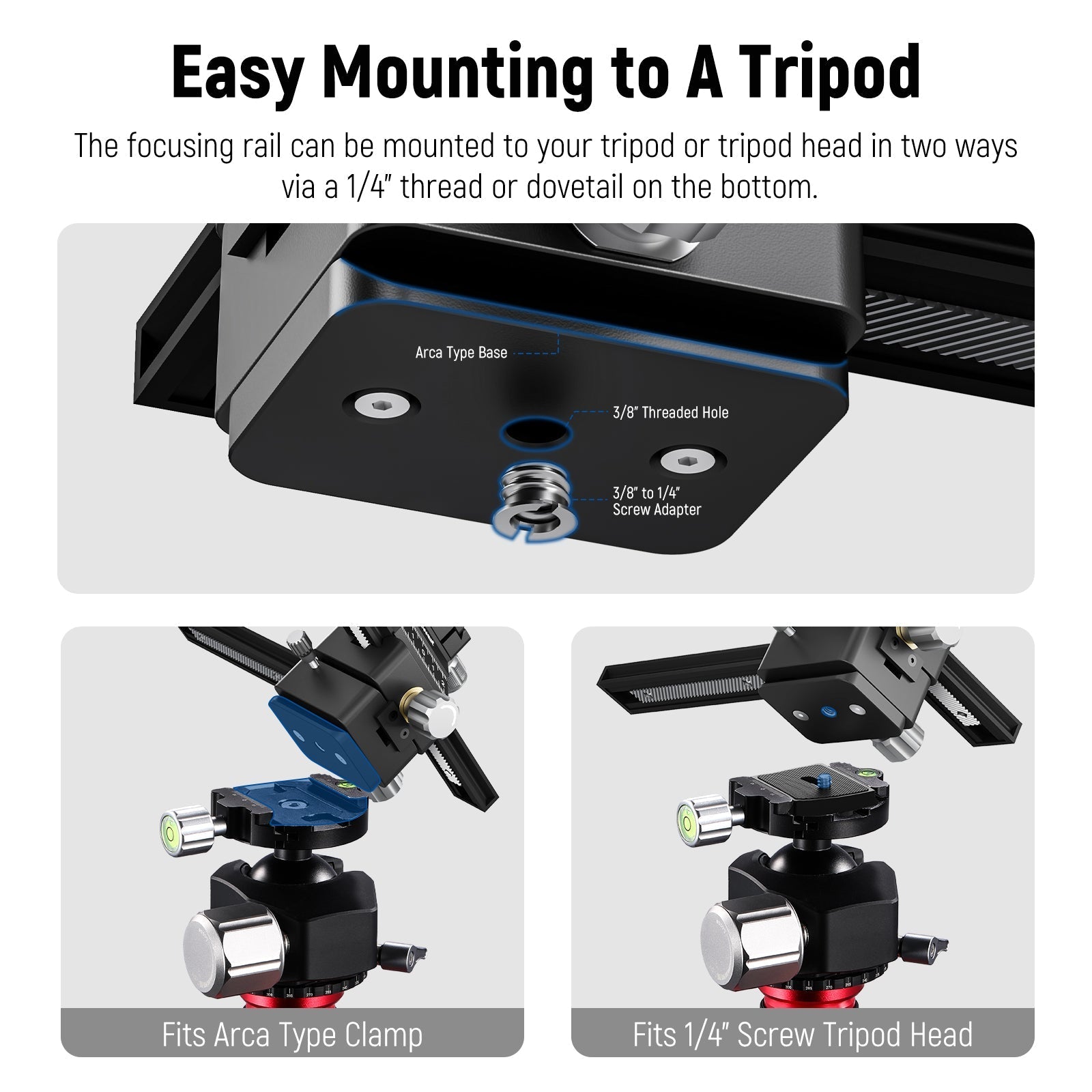 NEEWER GM-MP1 4-Way Macro Focusing Rail Slider