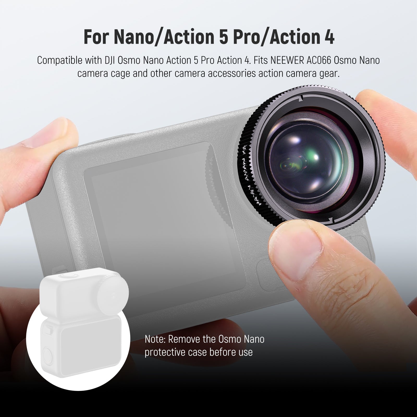 NEEWER LS-68 2X Macro Lens For DJI Osmo Nano Action 5 Pro Action 4