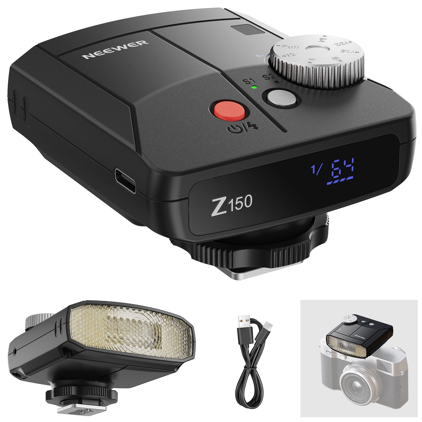 NEEWER Z150 Mini Camera Flash Speedlite with 1200mAh/640 Flashes